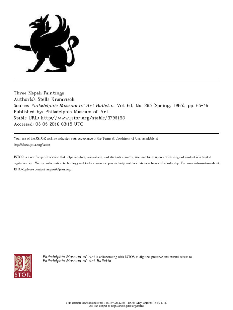 philadelphia museum of art bulletin vol 60 iss 285 stella kramrisch