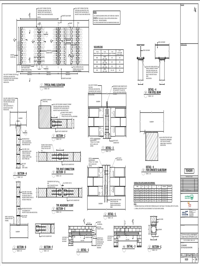 Blockwork Construction Details | PDF | Beam (Structure) | Civil Engineering