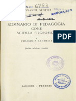 GENTILE, Giovanni. Sommario di Pedagogia Come Scienza Filosofica