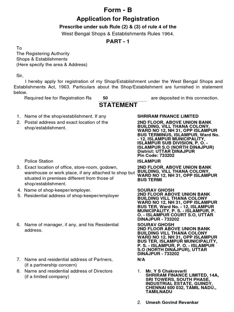 Registration Certificate File Part I | PDF