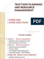 1 & 2 Resource Mang't & Material Management