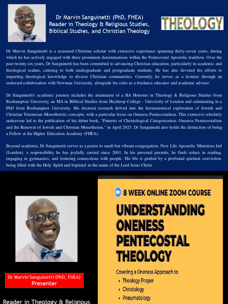 Lecture 1 Introductions Oneness Theology Proper Students Pdf