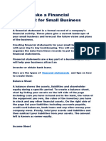 How To Make A Financial Statement For Small Business