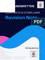 Corparate & Other Laws Handwritten Revision Note by The Online Pals