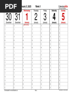 Weekly Calendar 2025 Landscape Time Management 1 Hour