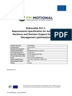 D17.1 Requirements Specification For Automated Decisions and Decision Support For Traffic Management Optimisation