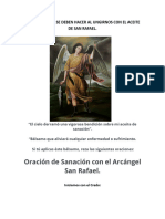 ORACIONES QUE SE DEBEN HACER MIENTRAS SE UNGE CON EL.ACEITE DEL ARCÁNGEL SAN RAFAEL