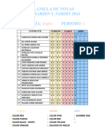 Planilla de Notas Ingles