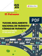 TEXTO UNICO ORDENADO DEL REGLAMENTO NACIONAL DE TRANSITO CODIGO DE TRANSITO DECRETO SUPREMO No016-2009-MTC PERU