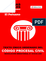 TEXTO UNICO ORDENADO DEL CODIGO PROCESAL CIVIL RESOLUCION MINISTERIAL No010-93-JUS PERU