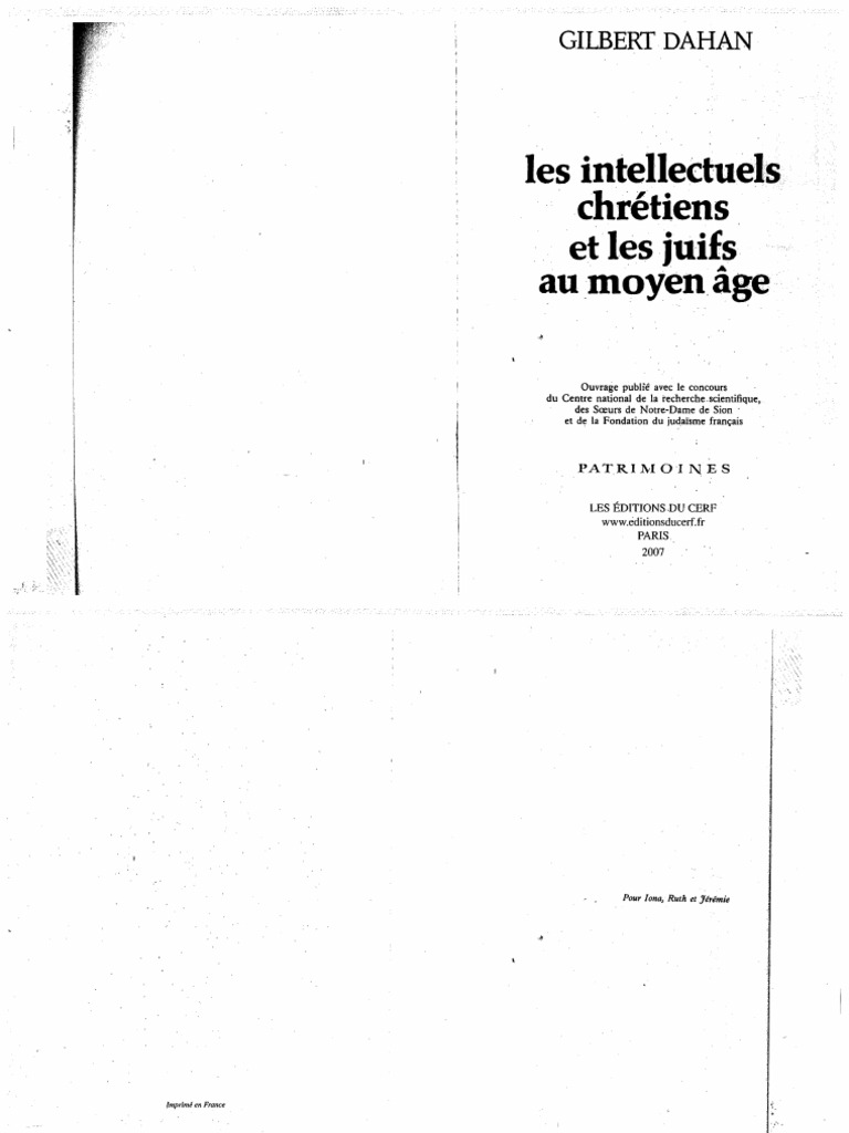 Gilbert Dahan - Les Intellectuels Chrétiens Et Les Juifs Au Moyen Age | PDF