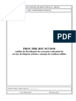 PROC IBR RSU 017 2018 Análise Da Fiscalização de Execução Do Contrato Do Serviço de Limpeza Urbana