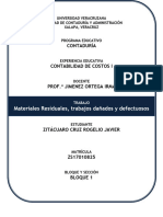 Tratamiento de Materiales Residuales, Trabajos Dañados y Defectuosos