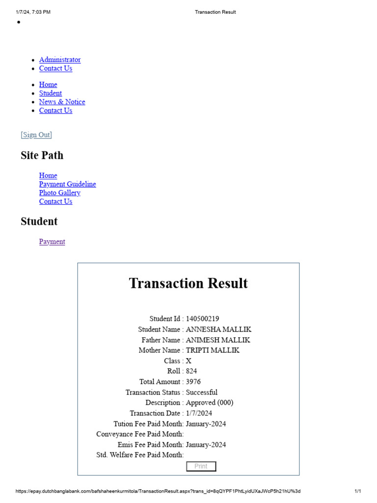 Transaction Result | PDF