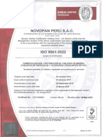 ISO 9001 CERTIFICADO DE CALIDAD NOVOPAN ACTUAL