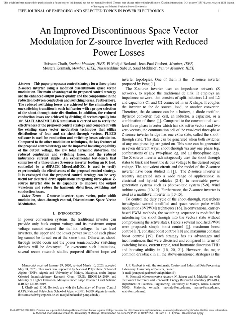 Space Vector Modulation Pdf To Excel