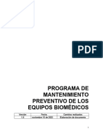 DT-HS - PL-01 Programa de Mantenimiento Preventivo y Correctivo Dotación