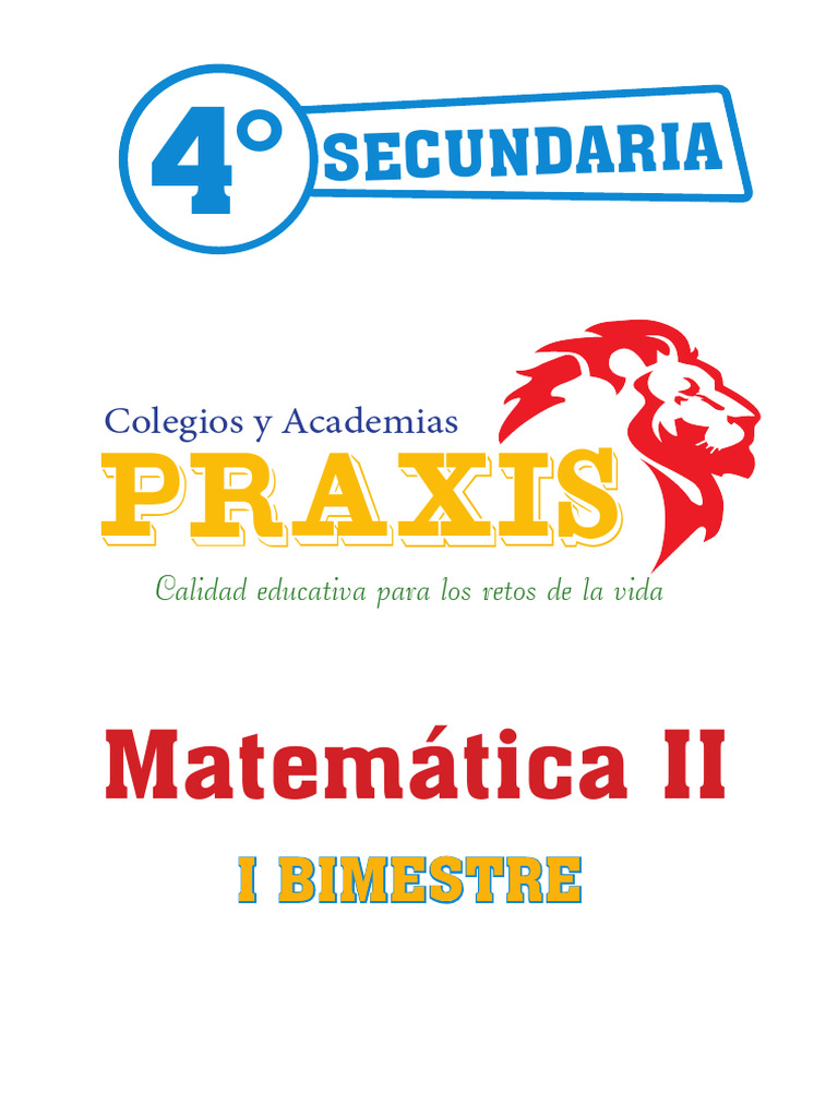 Libros PRAXIS ÁLGEBRA 4° Año de secundaria COMPLETO PDF