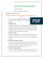 Desarrollo de Preguntas de Familia y Sociedad en Educación Inicial