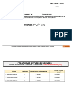 Programme Sciences SH