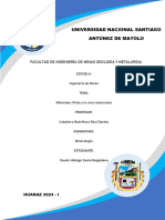 Informe de Mineralogía, Tarea de La Primera Unidad