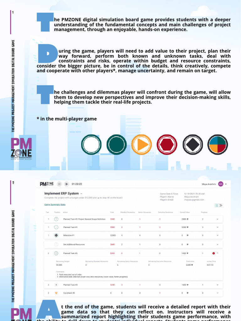 PMZONE Project Management Game | PDF | Project Management | Simulation