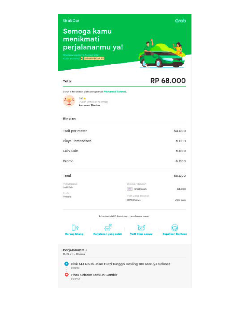E-Receipt Grab For Cash | PDF