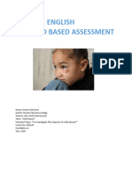 English Schoo Based Assessment: "To Investigate The Impacts of Child Abuse?"