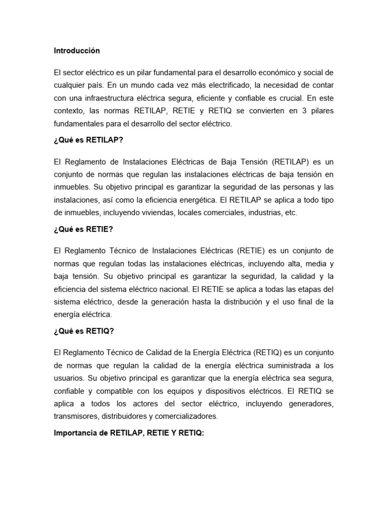Resumen de Las Normas Retie-Retilap-Retiq-Ntc2050 | PDF | Cableado ...