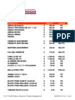 Lista de Precios Publico General: Producto Precio Unidad