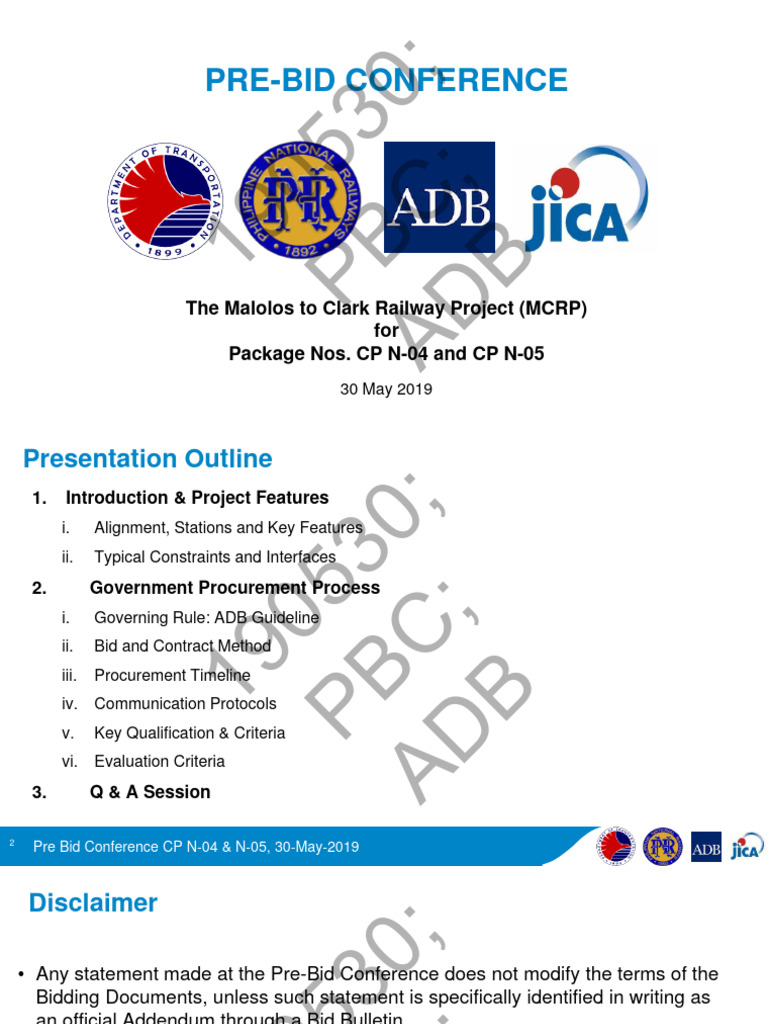 Malolos-Clark Railway Pre-Bid Conference | PDF | Procurement
