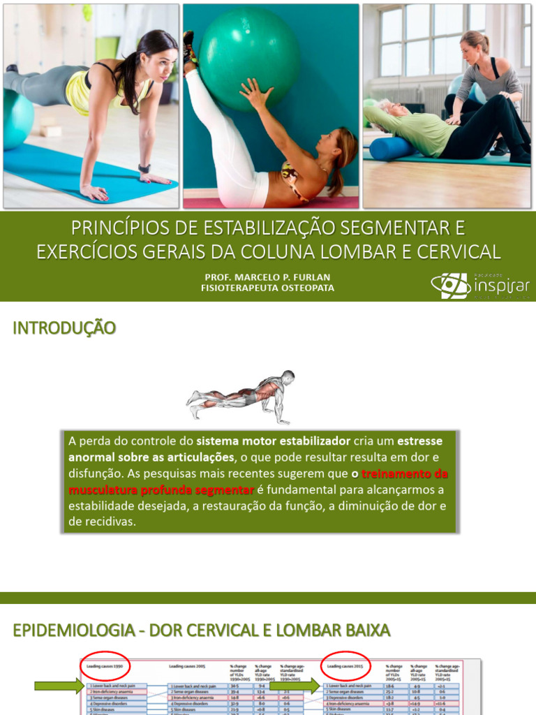 Estabilização Segmentar Inspirar Marcelo Furlan PDF Músculo Dor
