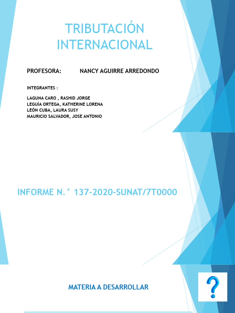 Grupo 3 Tributacion Internacional Pdf Impuesto Sobre La Renta