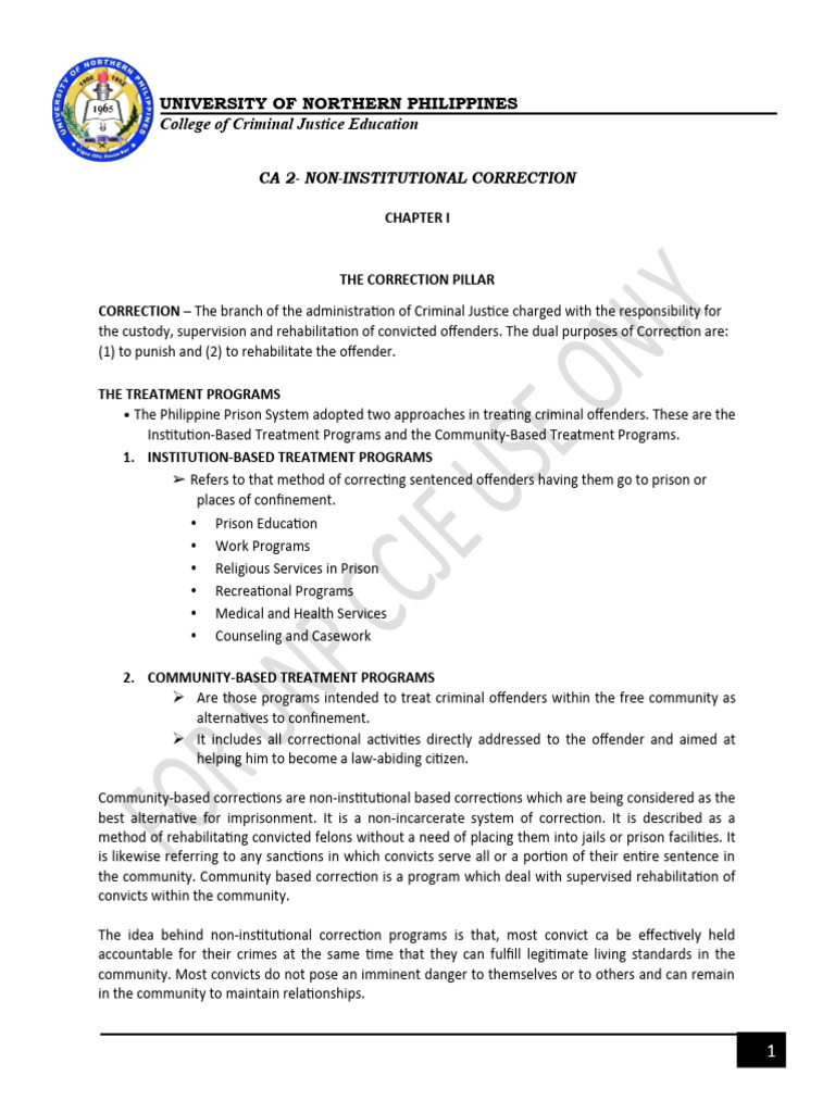 Non-Institutional Corrections in the Philippines | PDF | Probation | Parole