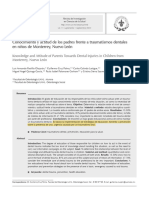 Conocimiento y Actitud de Los Padres Frente A Traumatismos Dentales