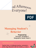 Managing Students Behavior