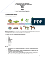 Levels of Biological Organization