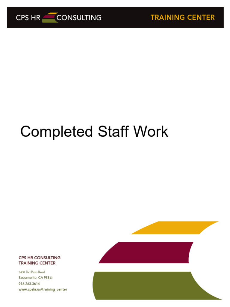 Completed Staff Work Training Center PDF Standard Deviation Mean