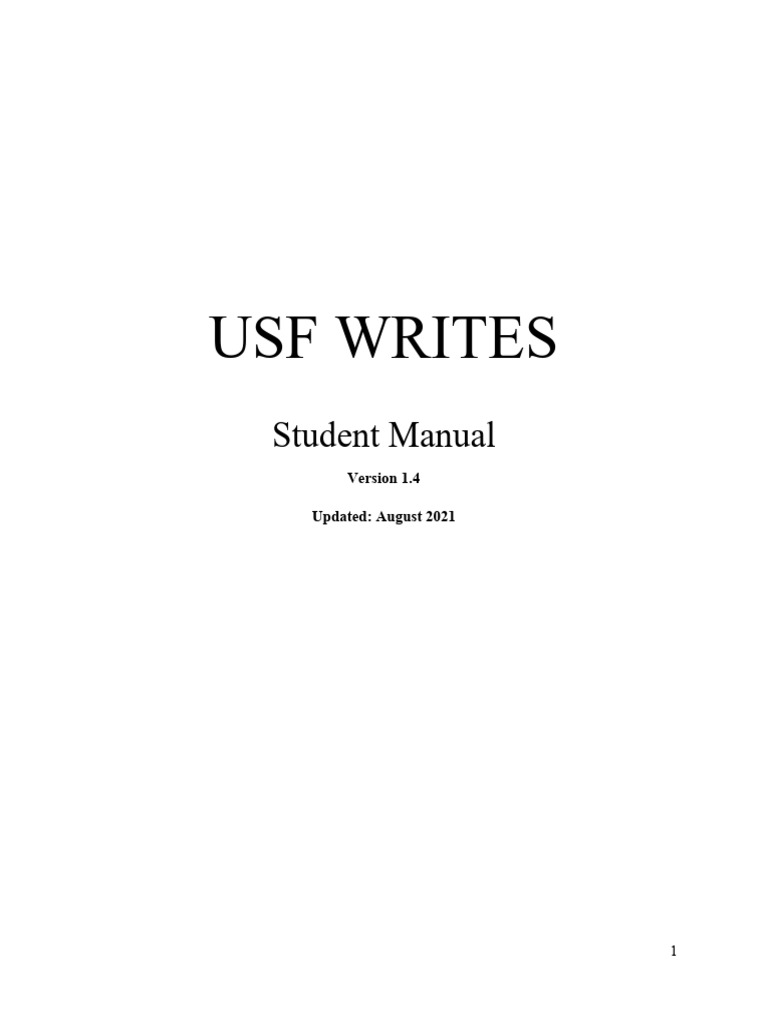USF Writes Student Manual Guide | PDF | Software | Computing