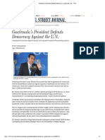 2018.09.04.- WSJ - O’Grady, M. - Guatemala’s President Defends Democracy Against the U.N.