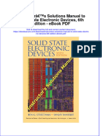Full Download Book Instructors Solutions Manual To Solid State Electronic Devices 6Th Edition PDF