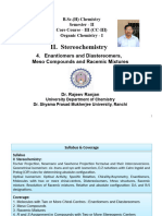 II. Stereochemistry: B.Sc. (H) Chemistry Semester - II Core Course - III (CC-III) Organic Chemistry - I