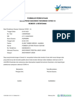 Formulir Pernyataan Registrasi Sasaran Vaksinasi Covid-19 NOMOR: U-BOWO9900