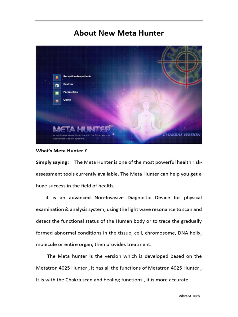 Advanced Meta Hunter Health Diagnostics | PDF | Pain | Biology