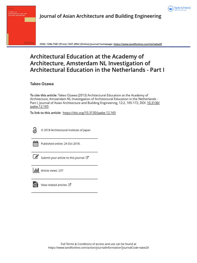 Architectural Education at The Academy of Architecture Amsterdam NL
