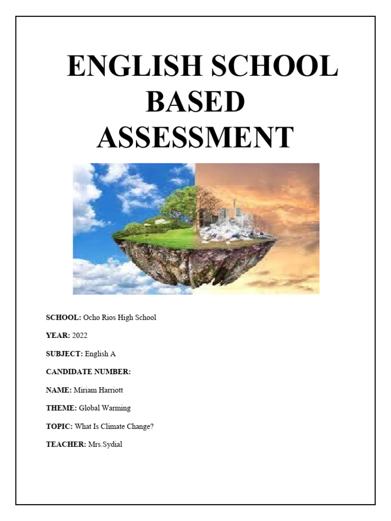 SBA-1 Correct) ENGLISH | PDF | Climate Change | Climate Change Mitigation