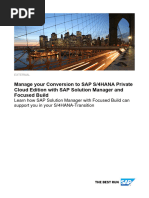 Manage Your Conversion To SAP S/4HANA Private Cloud Edition With SAP Solution Manager and Focused Build