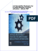 Full Download Book Synthesis and Operability Strategies For Computer Aided Modular Process Intensification PDF