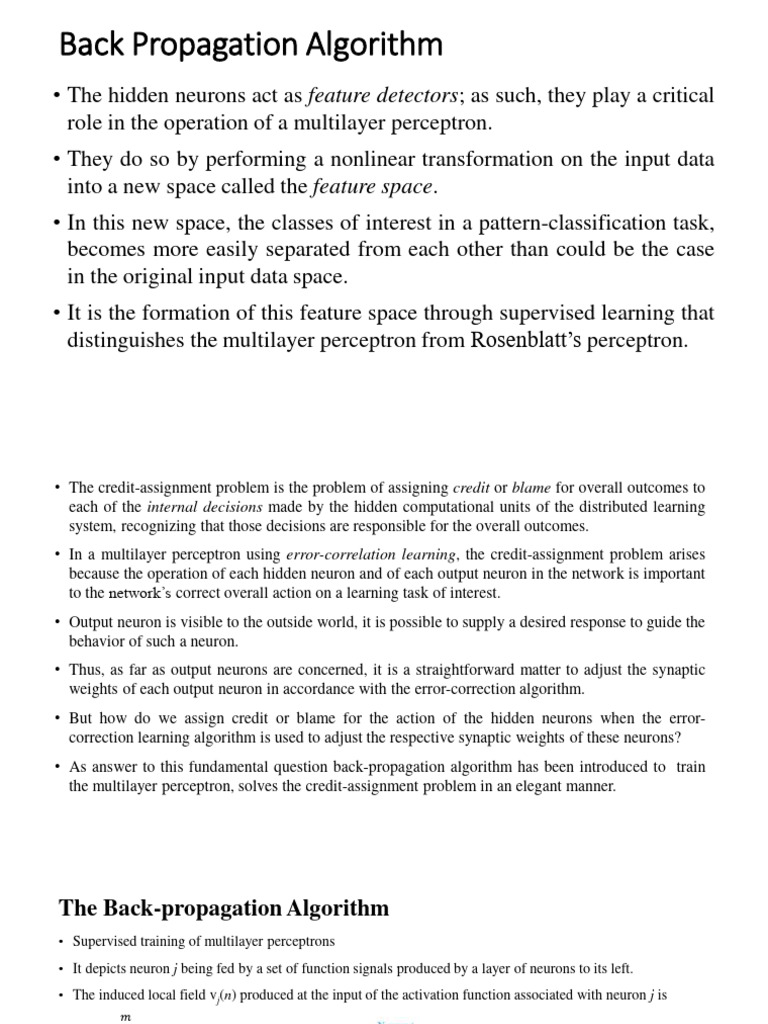 Back Propagation Algorithm | PDF | Algorithms And Data Structures ...