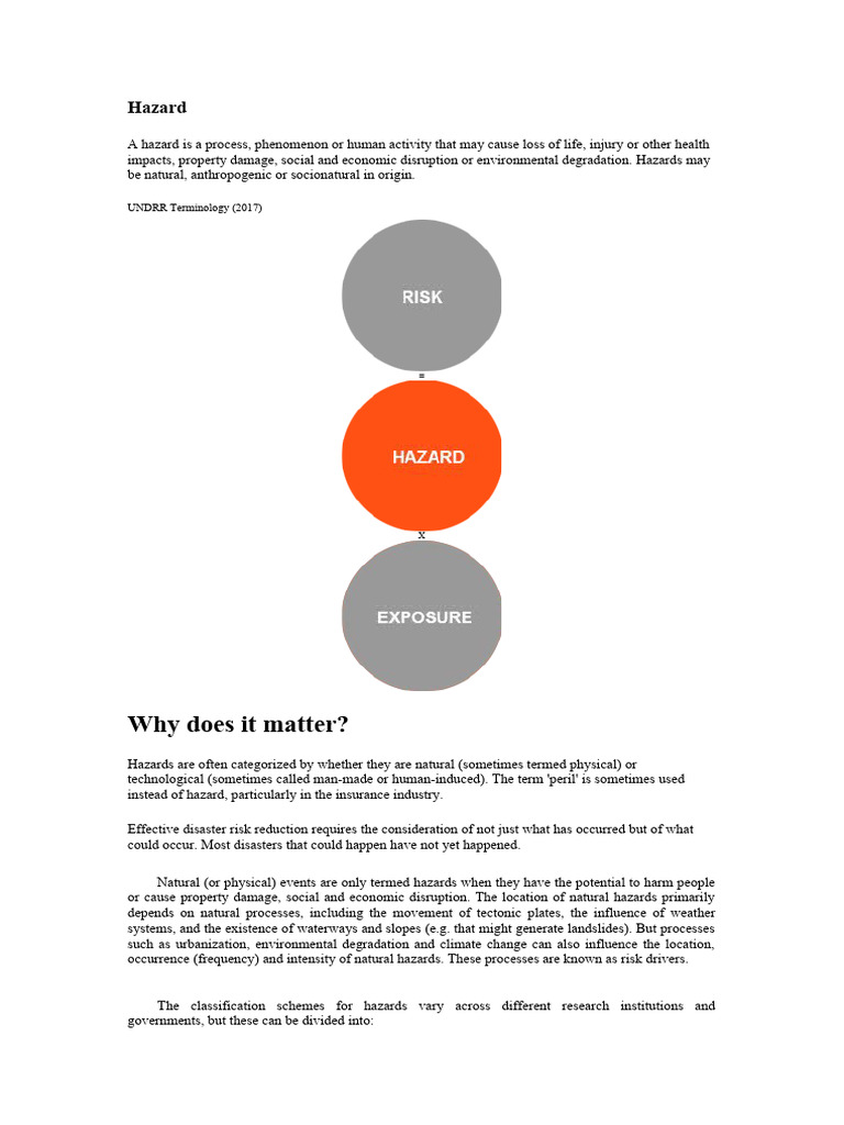 Hazard Pdf Hazards Natural Disasters